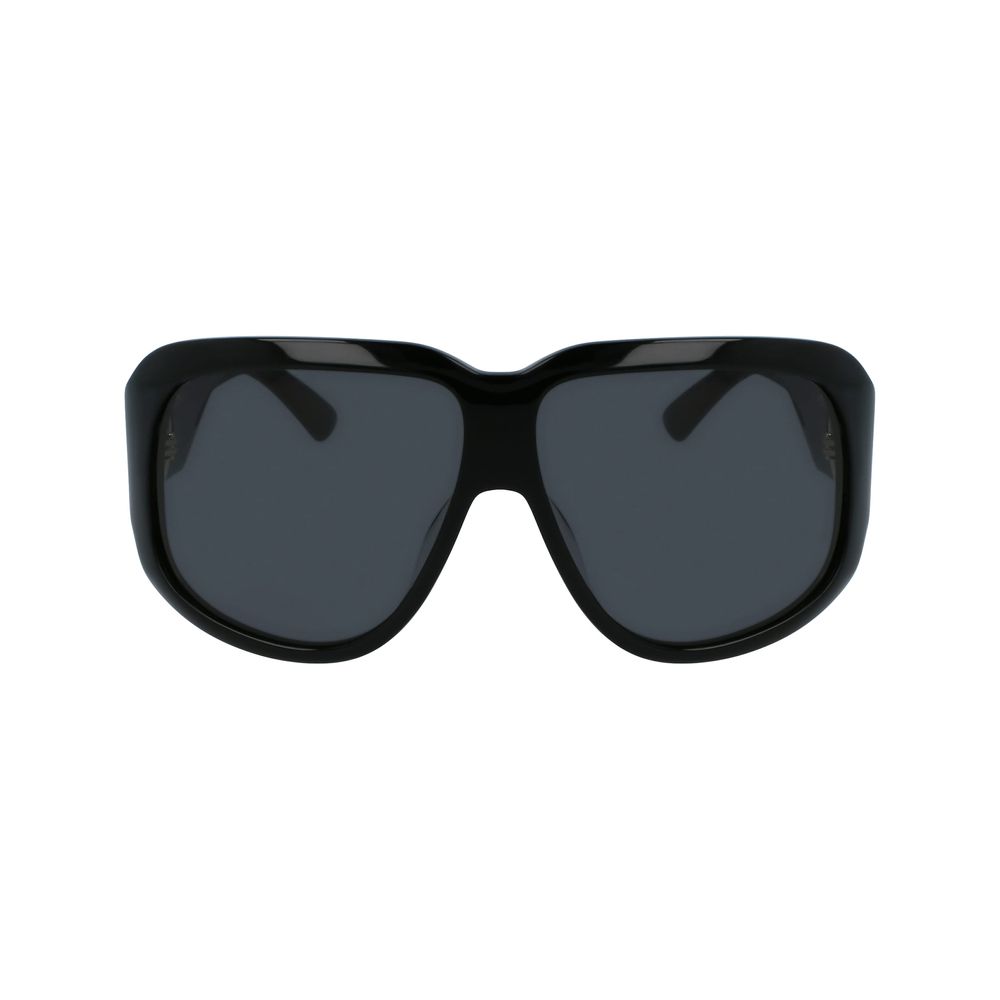 Lunettes de soleil Longchamp en cuir de veau noir
