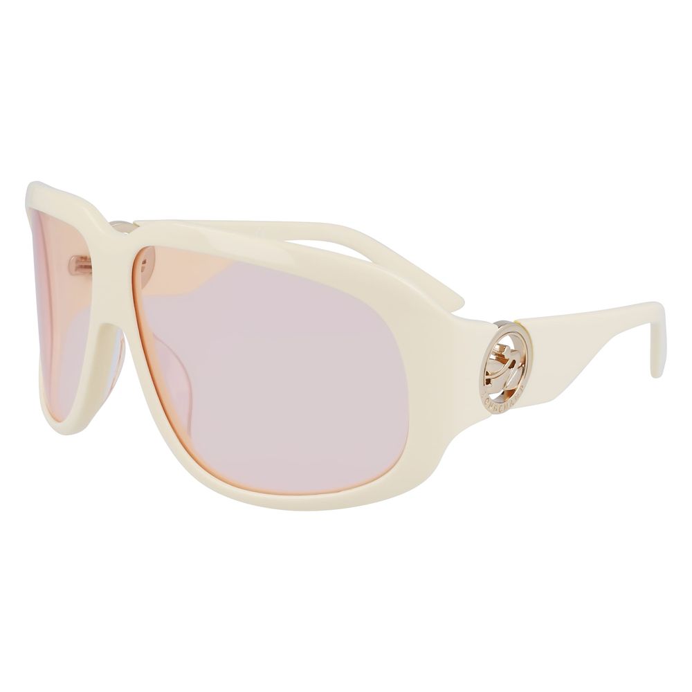 Lunettes de soleil Longchamp en cuir de veau blanc