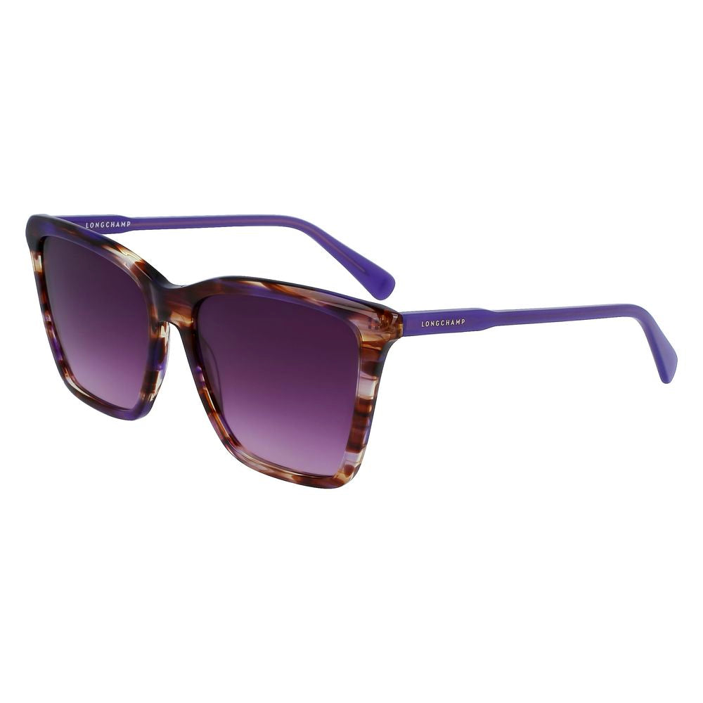 Lunettes de soleil Longchamp en cuir de veau violet