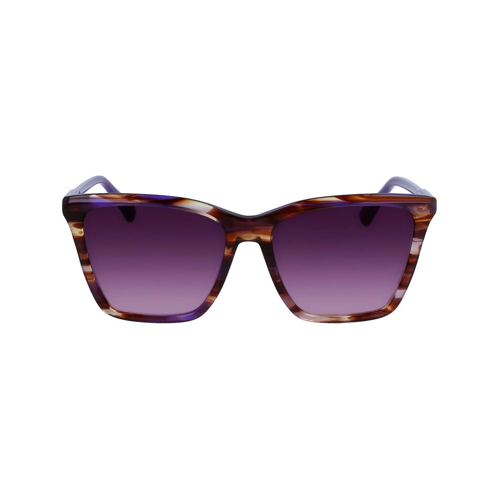 Lunettes de soleil Longchamp en cuir de veau violet