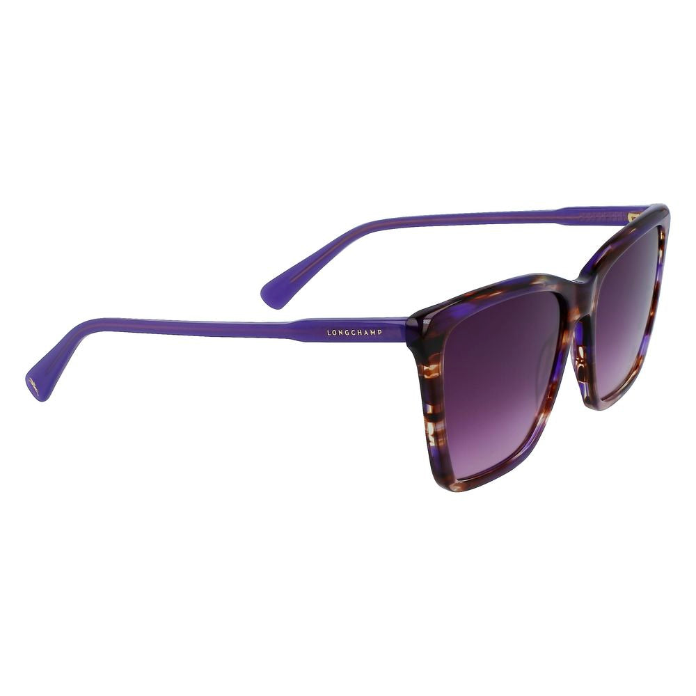 Lunettes de soleil Longchamp en cuir de veau violet