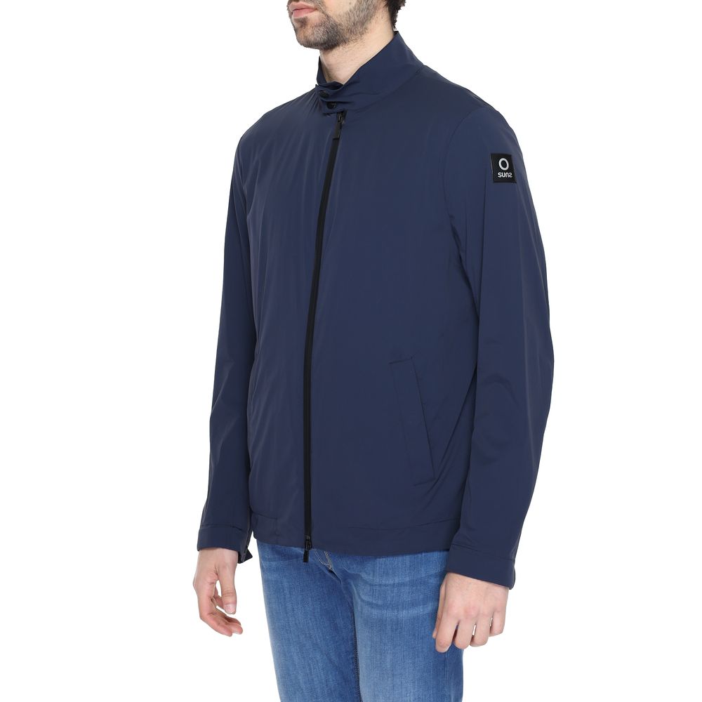 Suns Blue Nylon Jackets & Coat by Suns