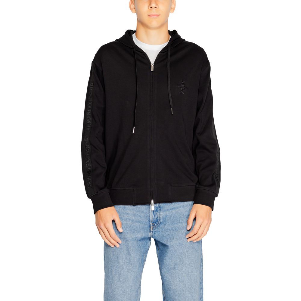 Armani Exchange Black Cotton Hoody by Armani Exchange