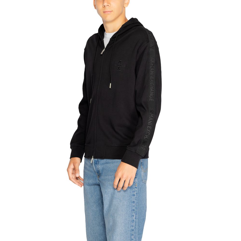 Armani Exchange Black Cotton Hoody by Armani Exchange