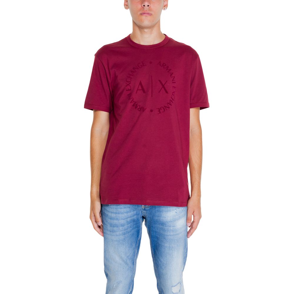Armani Exchange Bordeaux Cotton T-Shirt by Armani Exchange