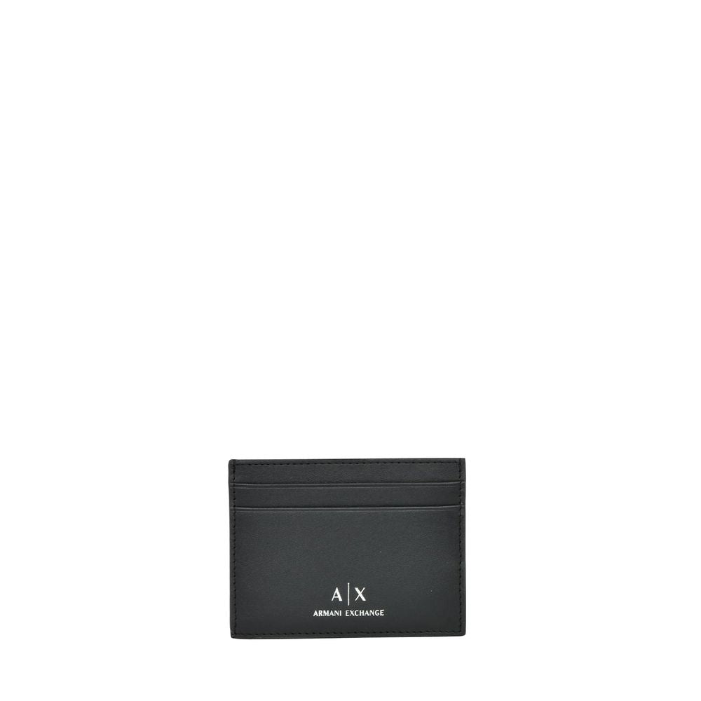 Portefeuille en cuir noir Armani Exchange