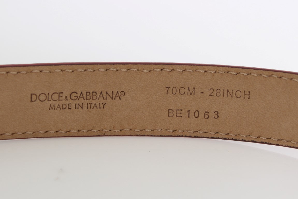 Ceinture en peau de serpent à pois Dolce & Gabbana avec boucle argentée