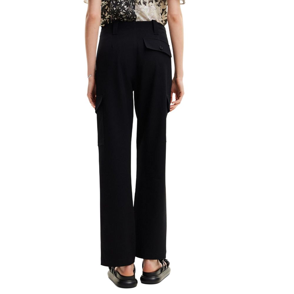 Desigual Black Polyester Cropped Pant by Desigual