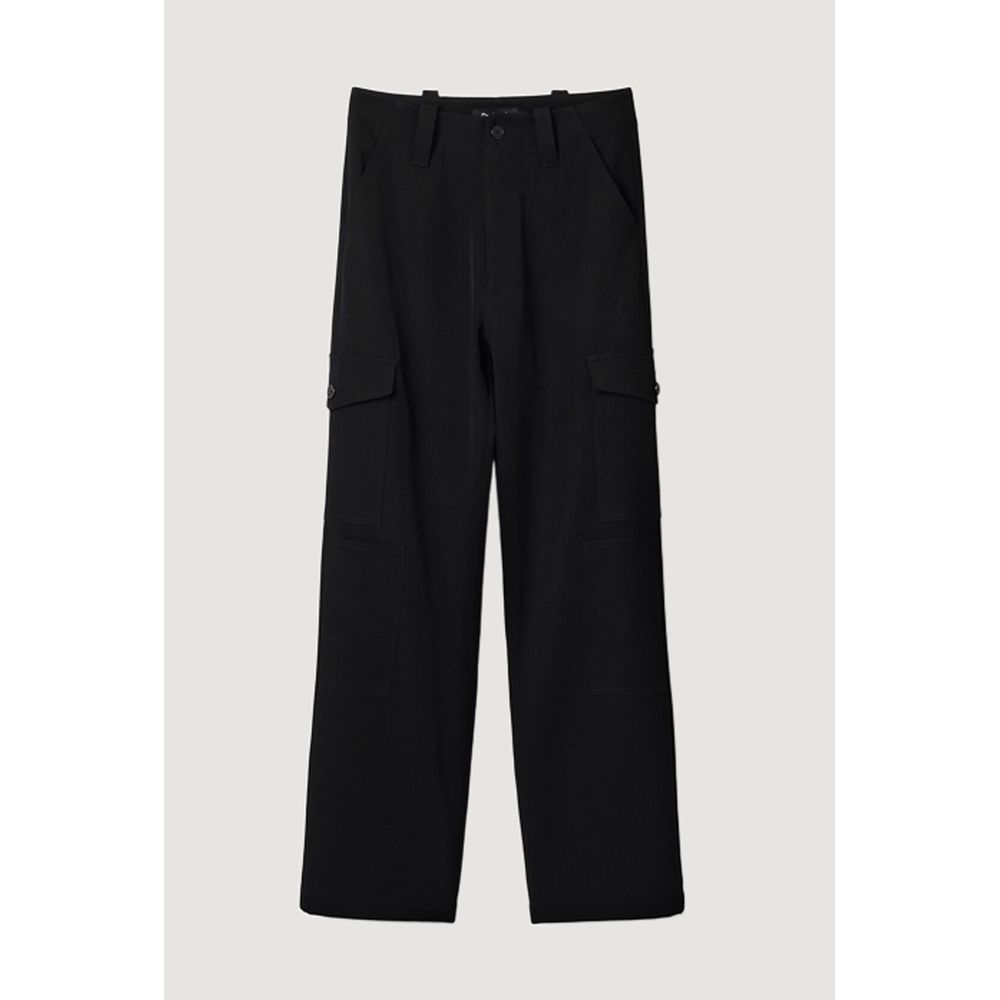 Desigual Black Polyester Cropped Pant by Desigual