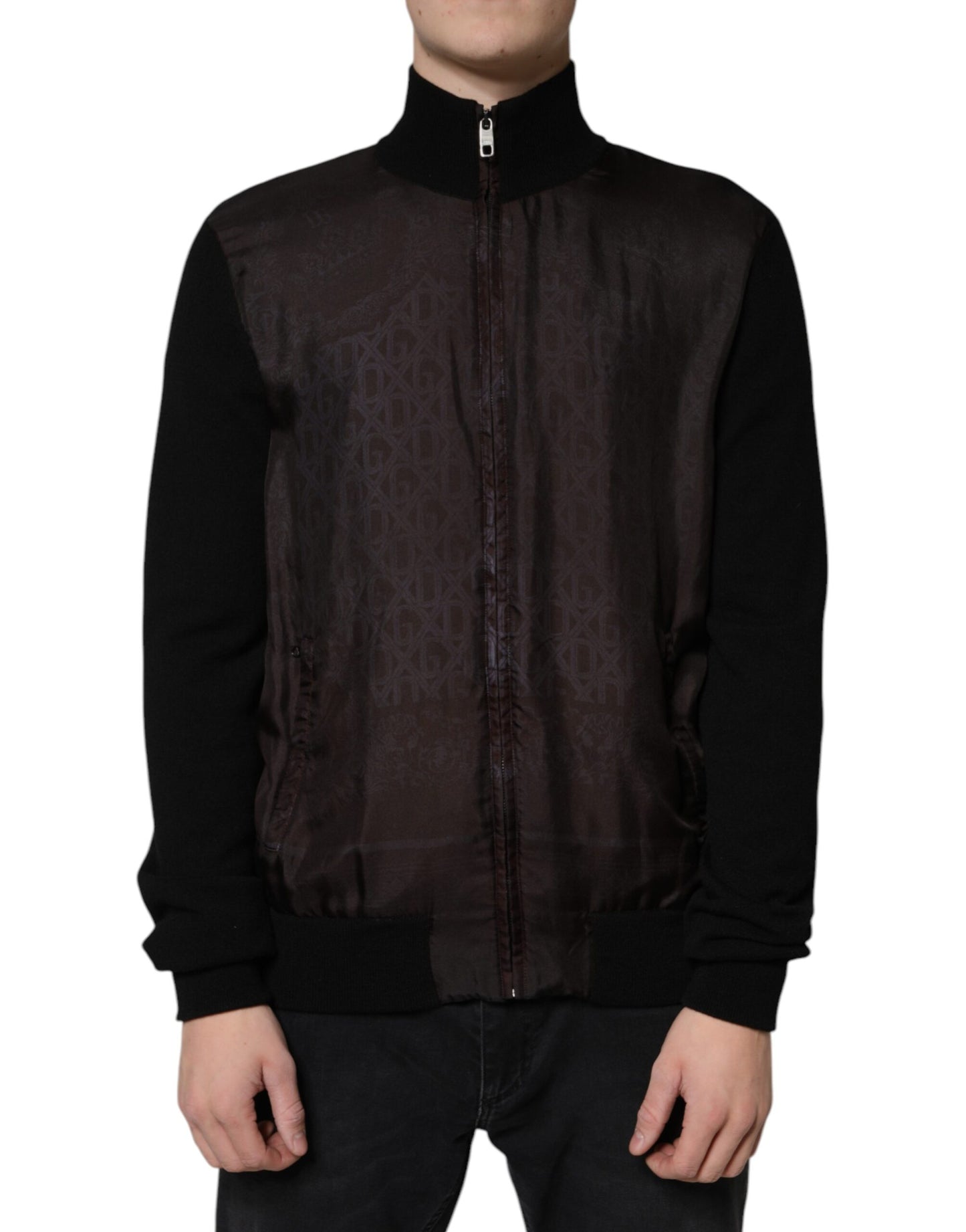Dolce & Gabbana Black Logo Monogram Full Zip Bomber Jacket by Dolce & Gabbana