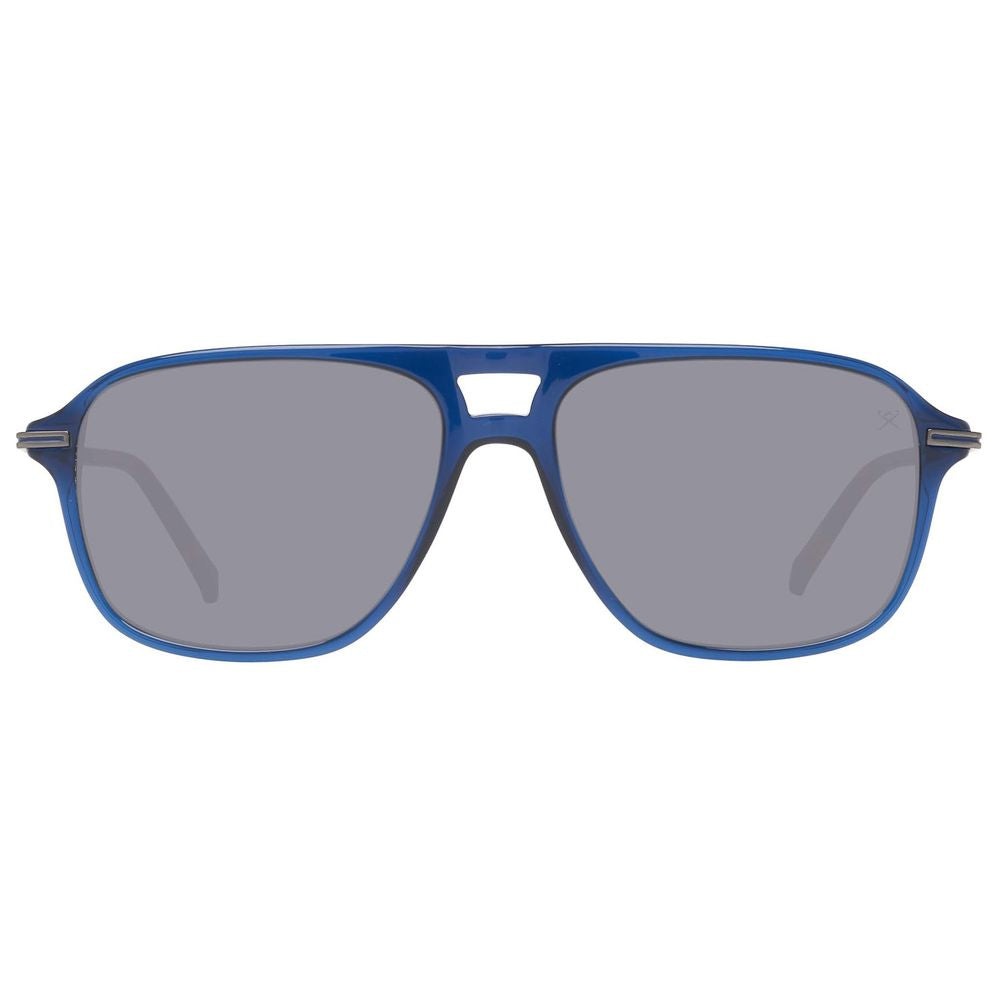 Lunettes de soleil Hackett en cuir de veau bleu