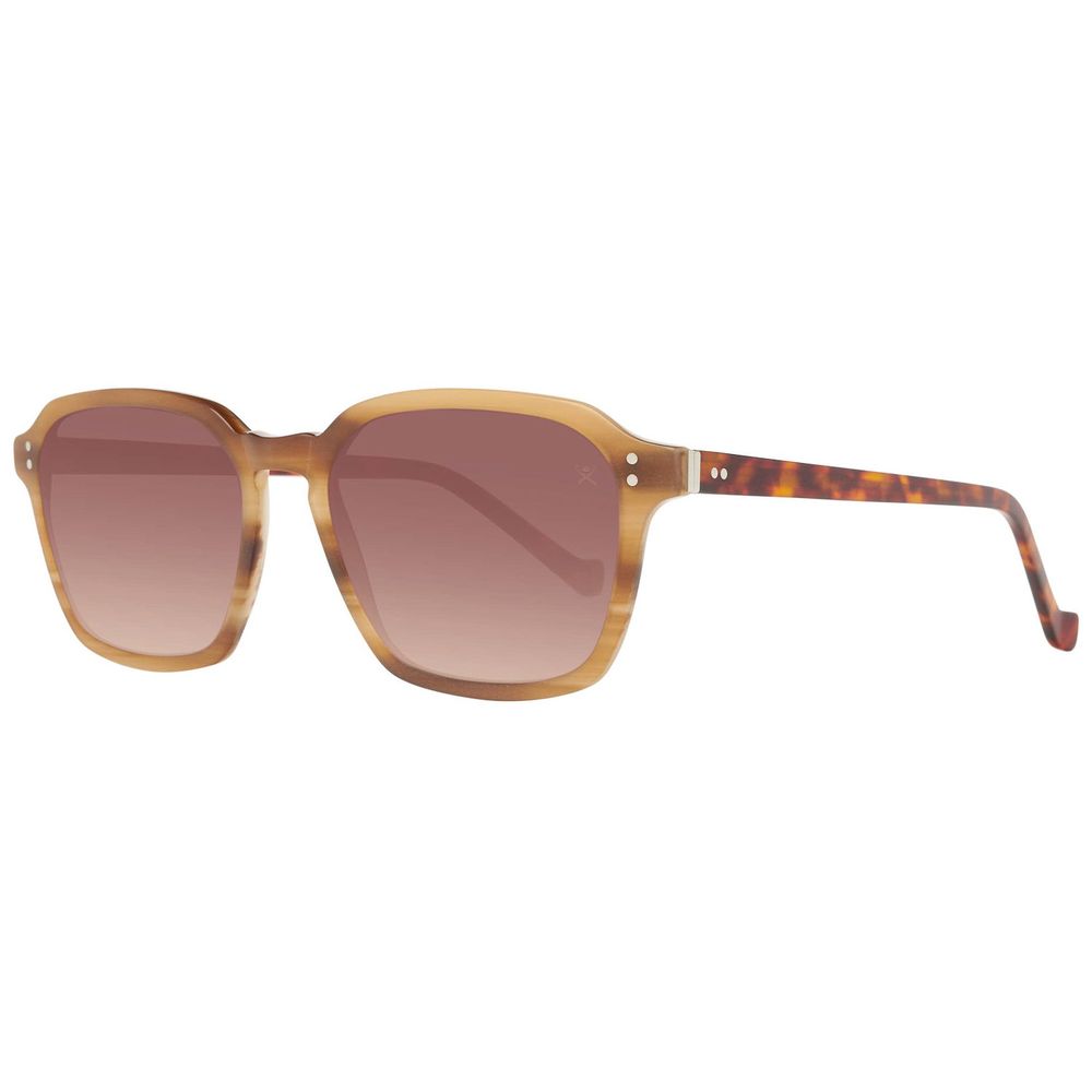 Lunettes de soleil Hackett en cuir de veau marron