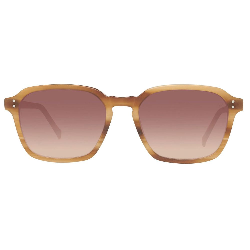 Lunettes de soleil Hackett en cuir de veau marron