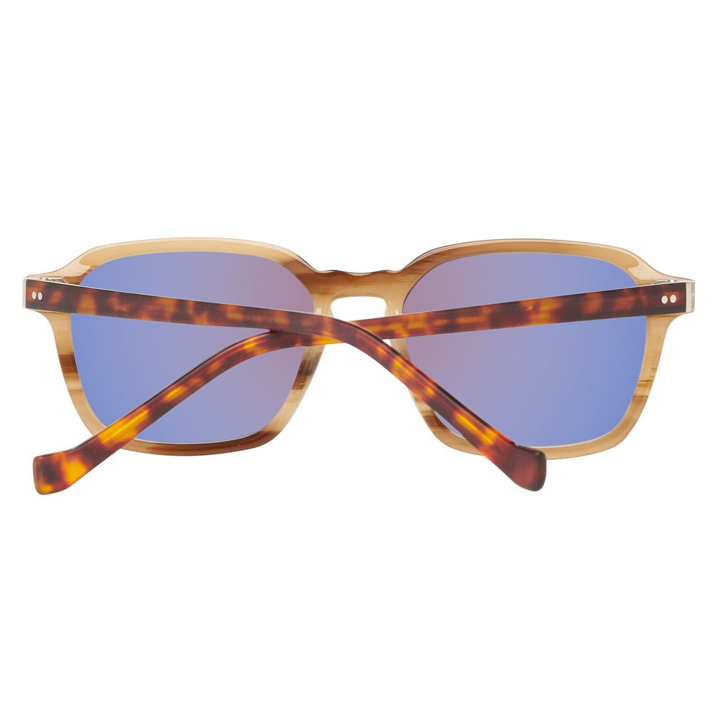 Lunettes de soleil Hackett en cuir de veau marron