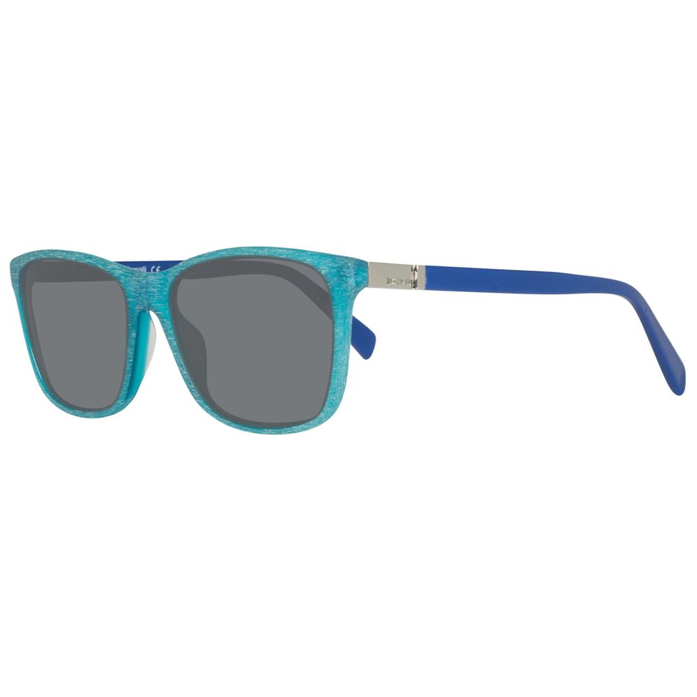 Lunettes de soleil Just Cavalli en cuir de veau bleu
