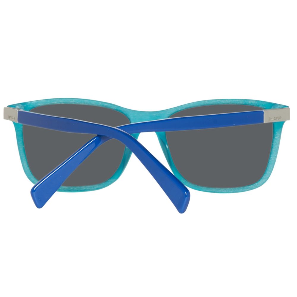 Lunettes de soleil Just Cavalli en cuir de veau bleu