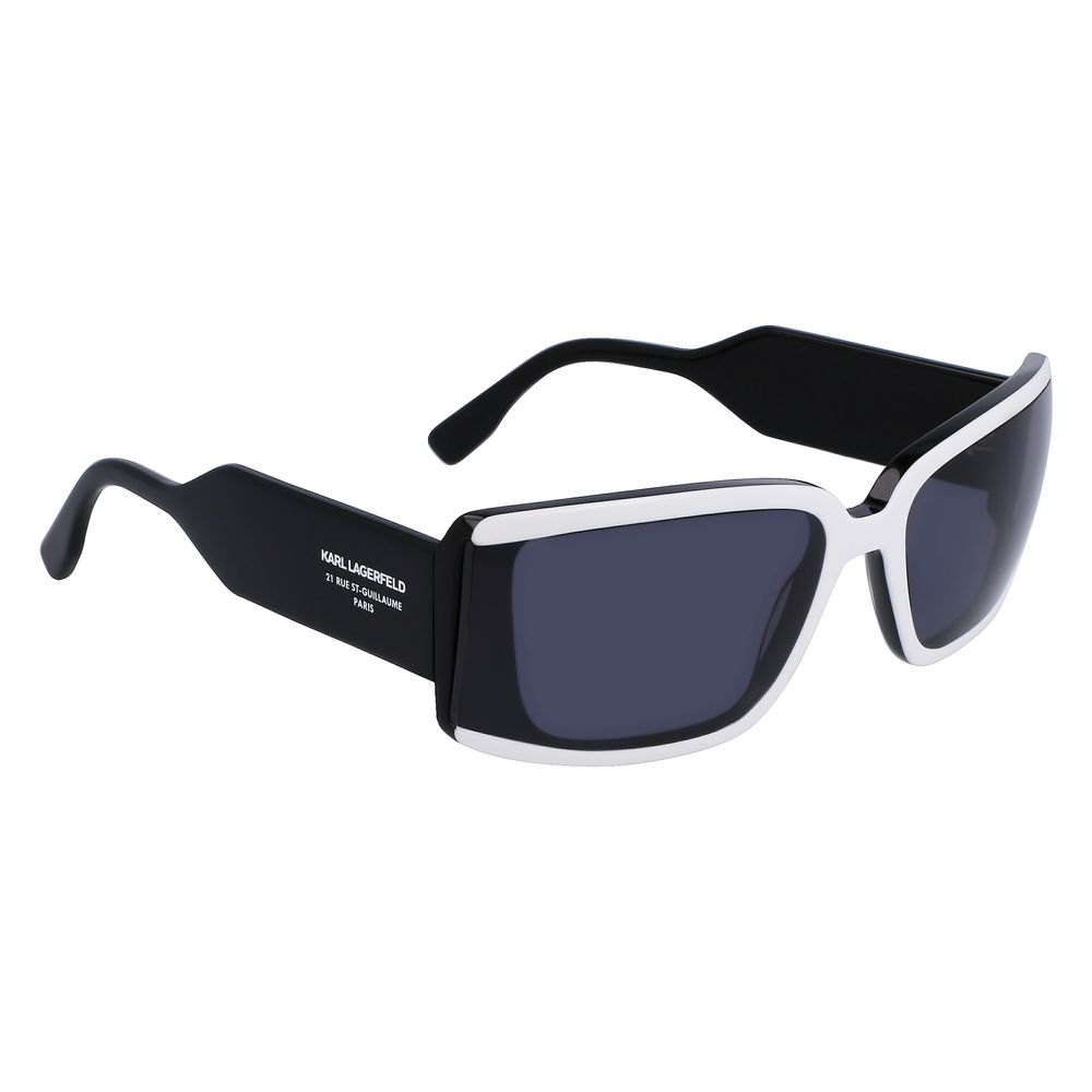 Lunettes de soleil Karl Lagerfeld en cuir de veau noir