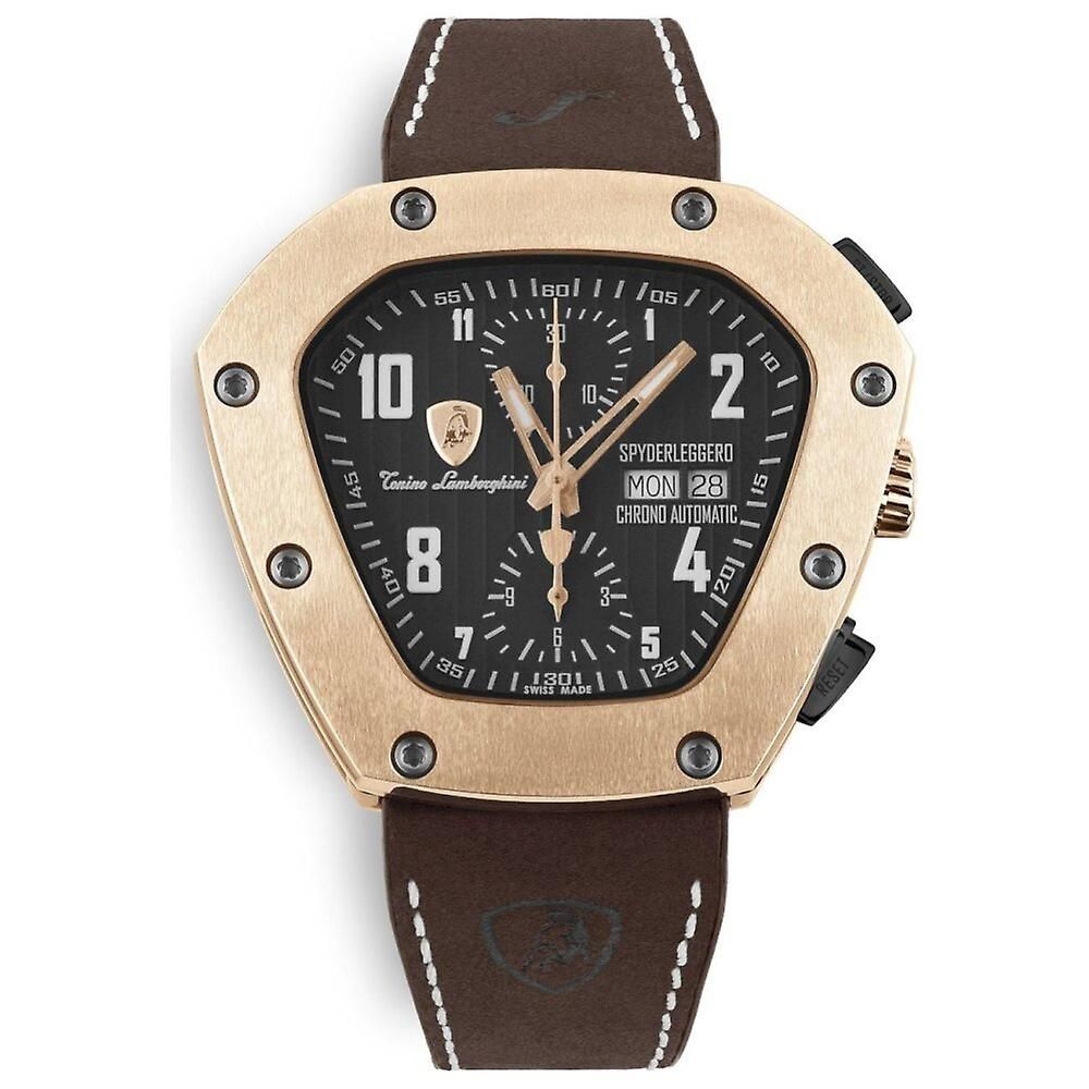 Montre Lamborghini en cuir noir