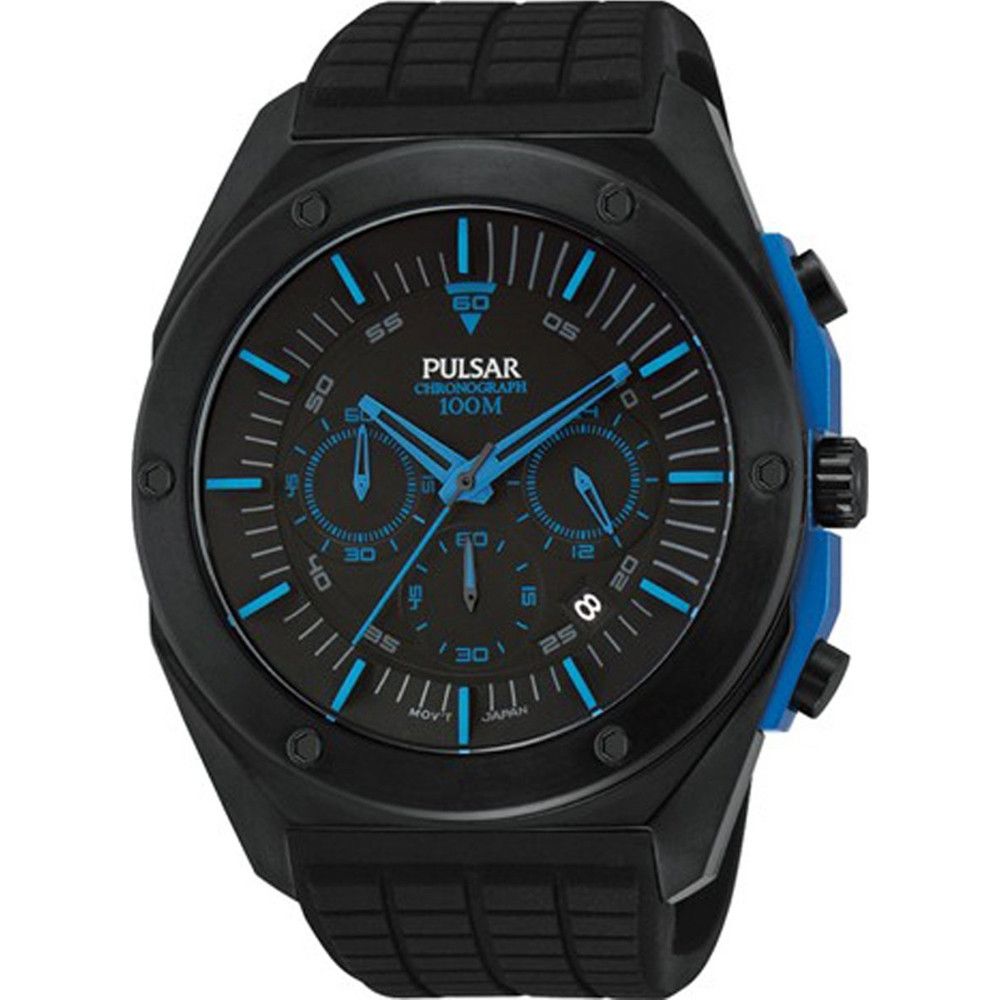Montre Pulsar en caoutchouc noir