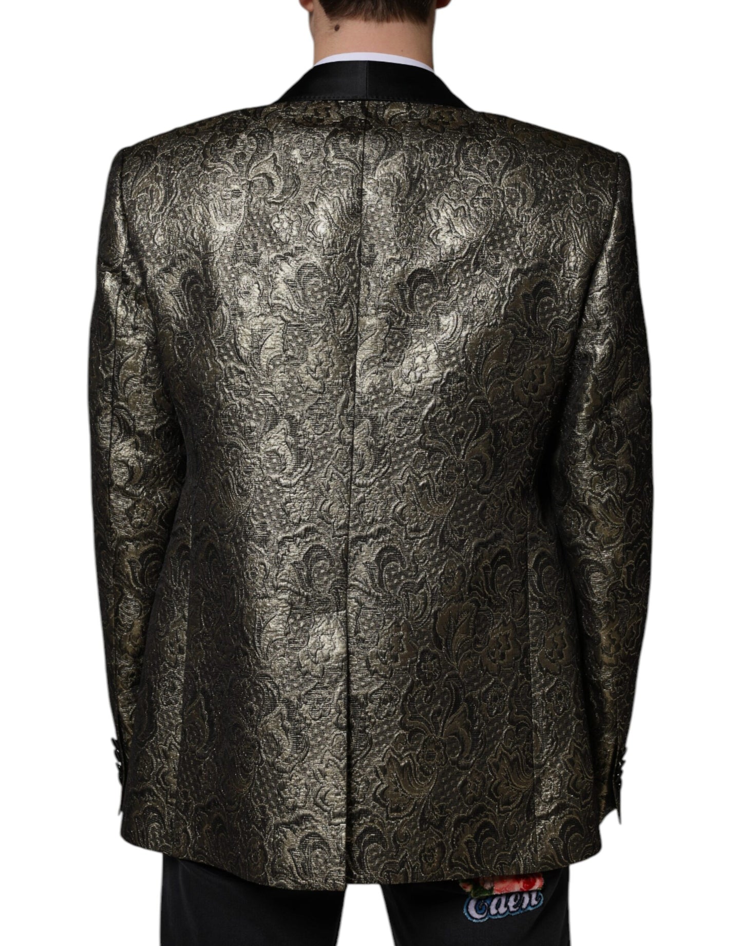 Blazer manteau simple boutonnage en jacquard Dolce & Gabbana Gold SICILIA