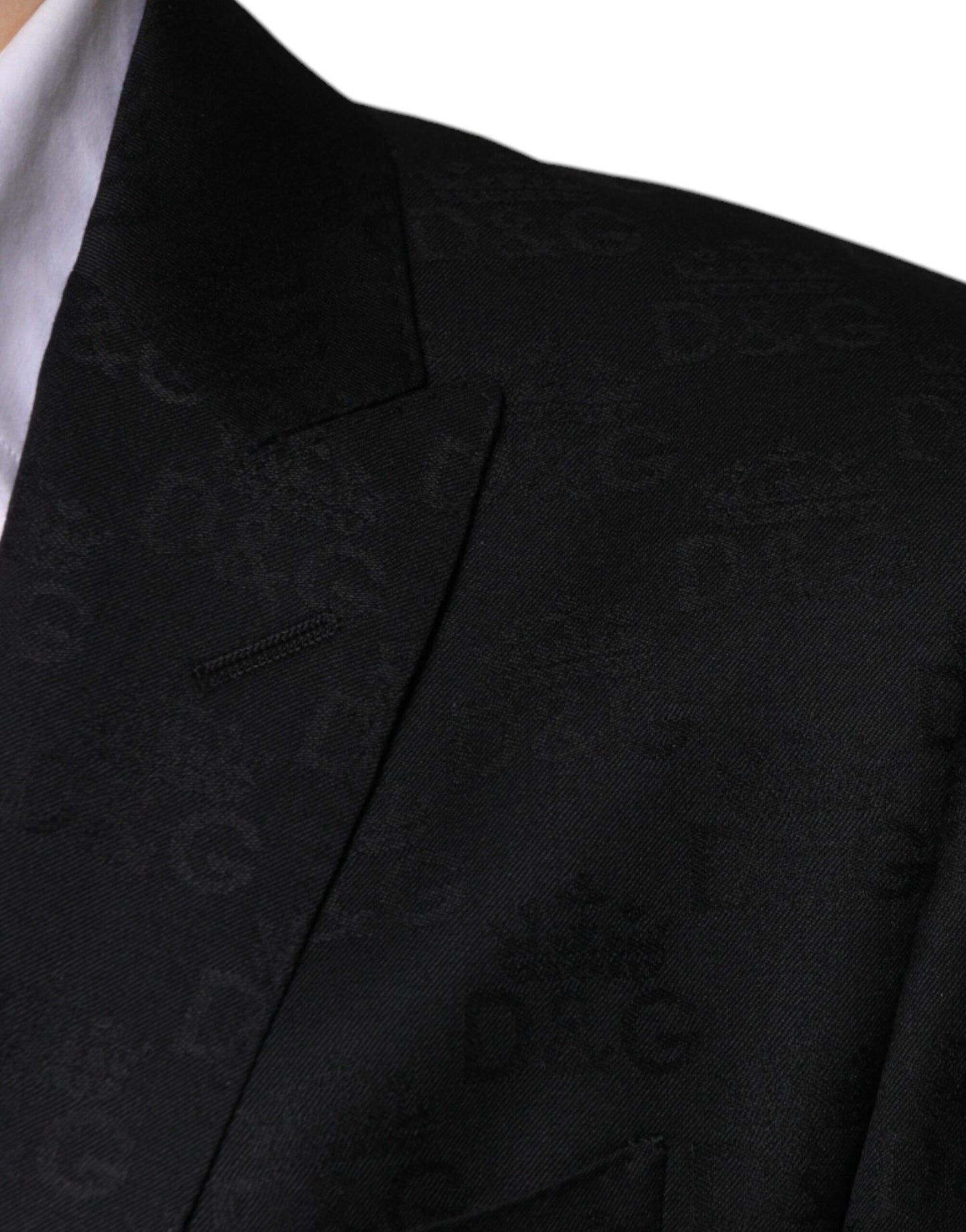 Blazer formel à simple boutonnage en laine noire Dolce & Gabbana