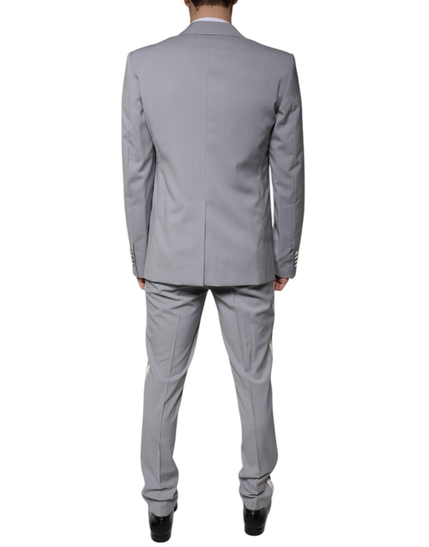 Costume 3 pièces slim fit en laine grise Dolce & Gabbana