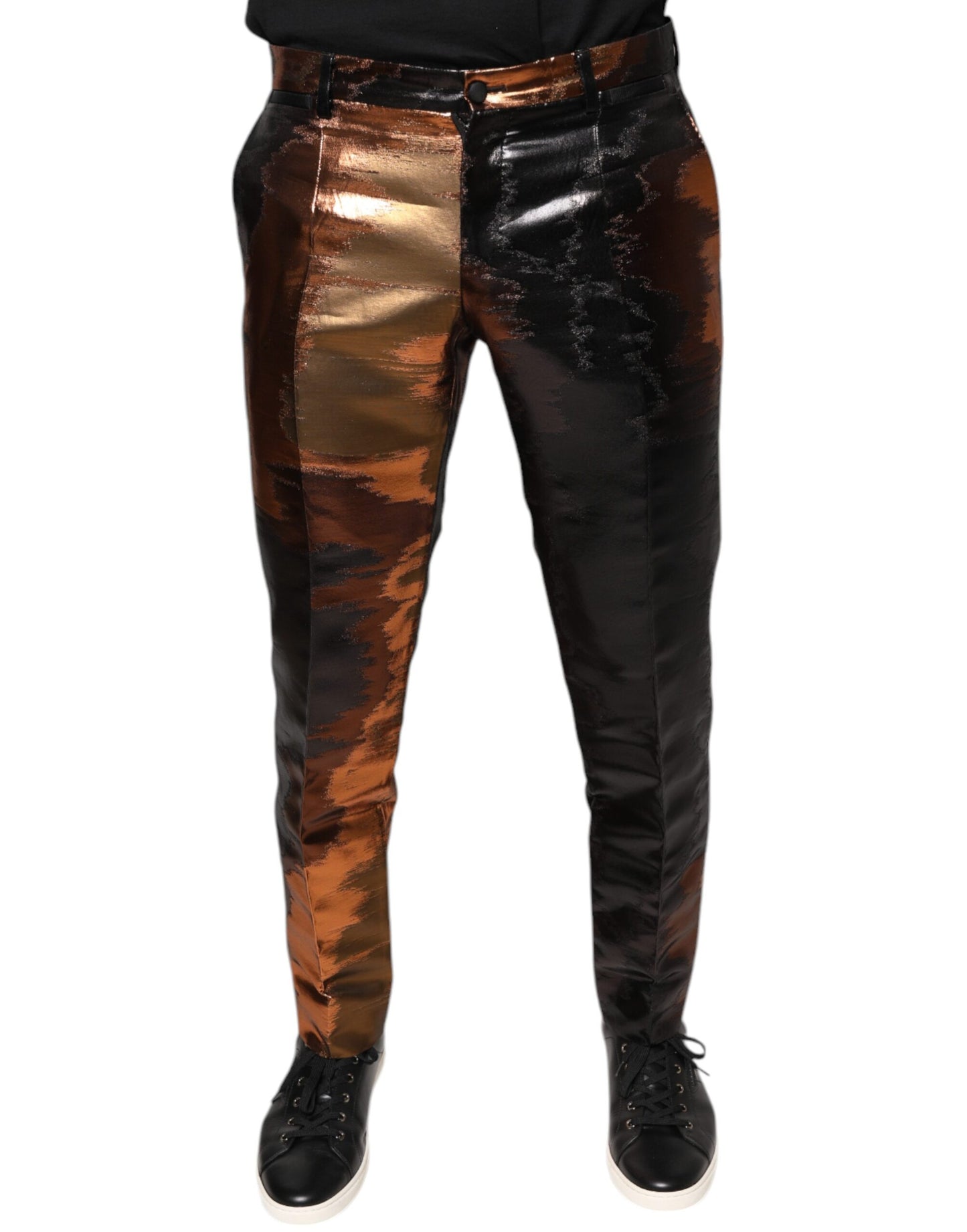 Dolce & Gabbana Multicolor Jacquard Skinny Men Pants by Dolce & Gabbana