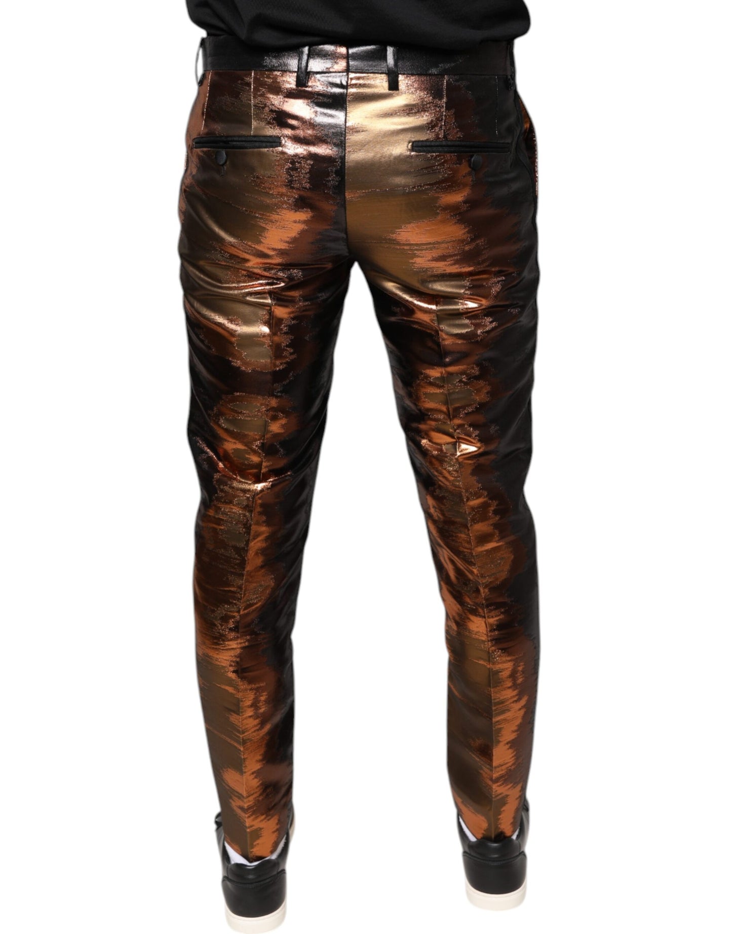 Dolce & Gabbana Multicolor Jacquard Skinny Men Pants by Dolce & Gabbana