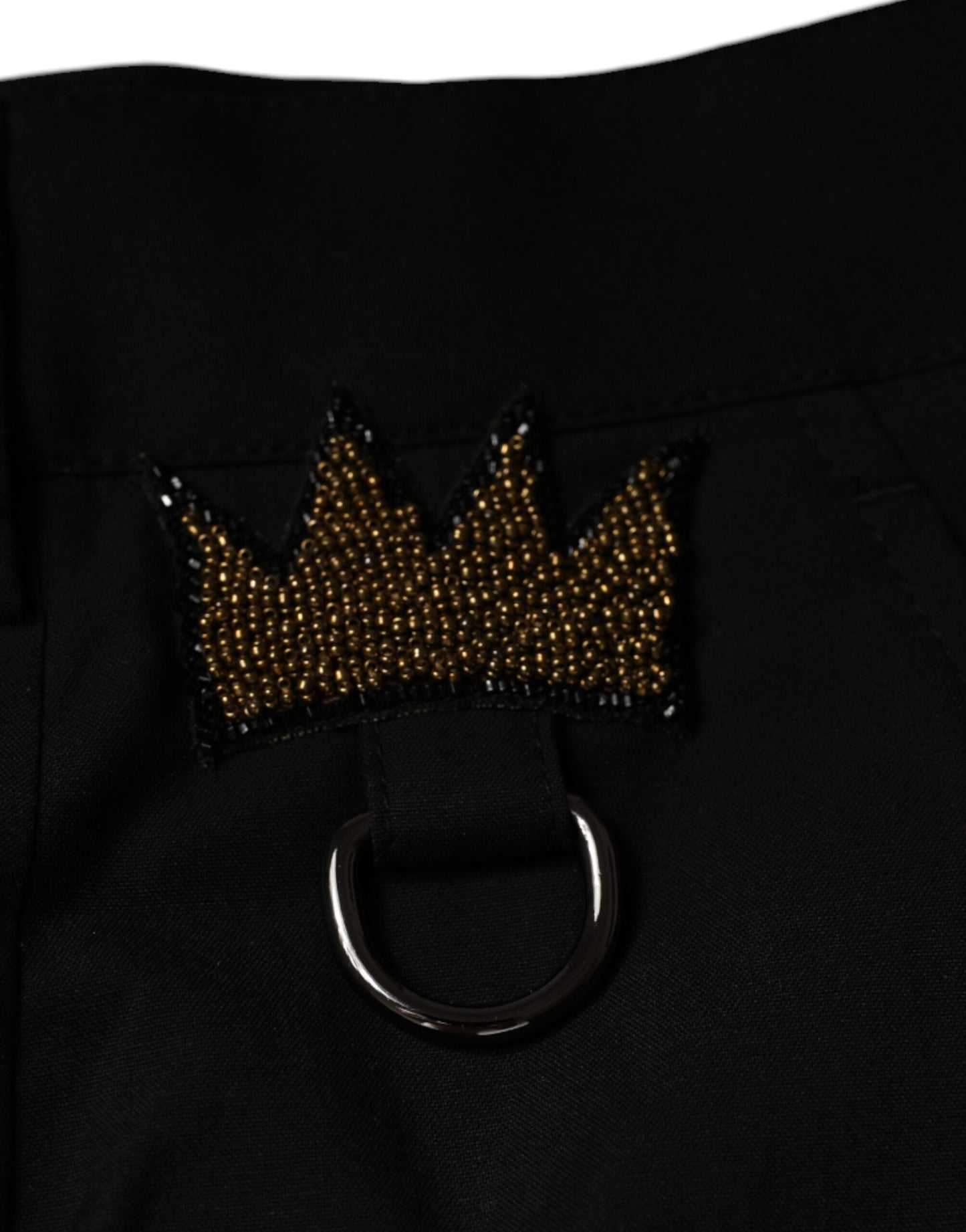 Dolce & Gabbana Black Crown Cotton Dress Pants by Dolce & Gabbana