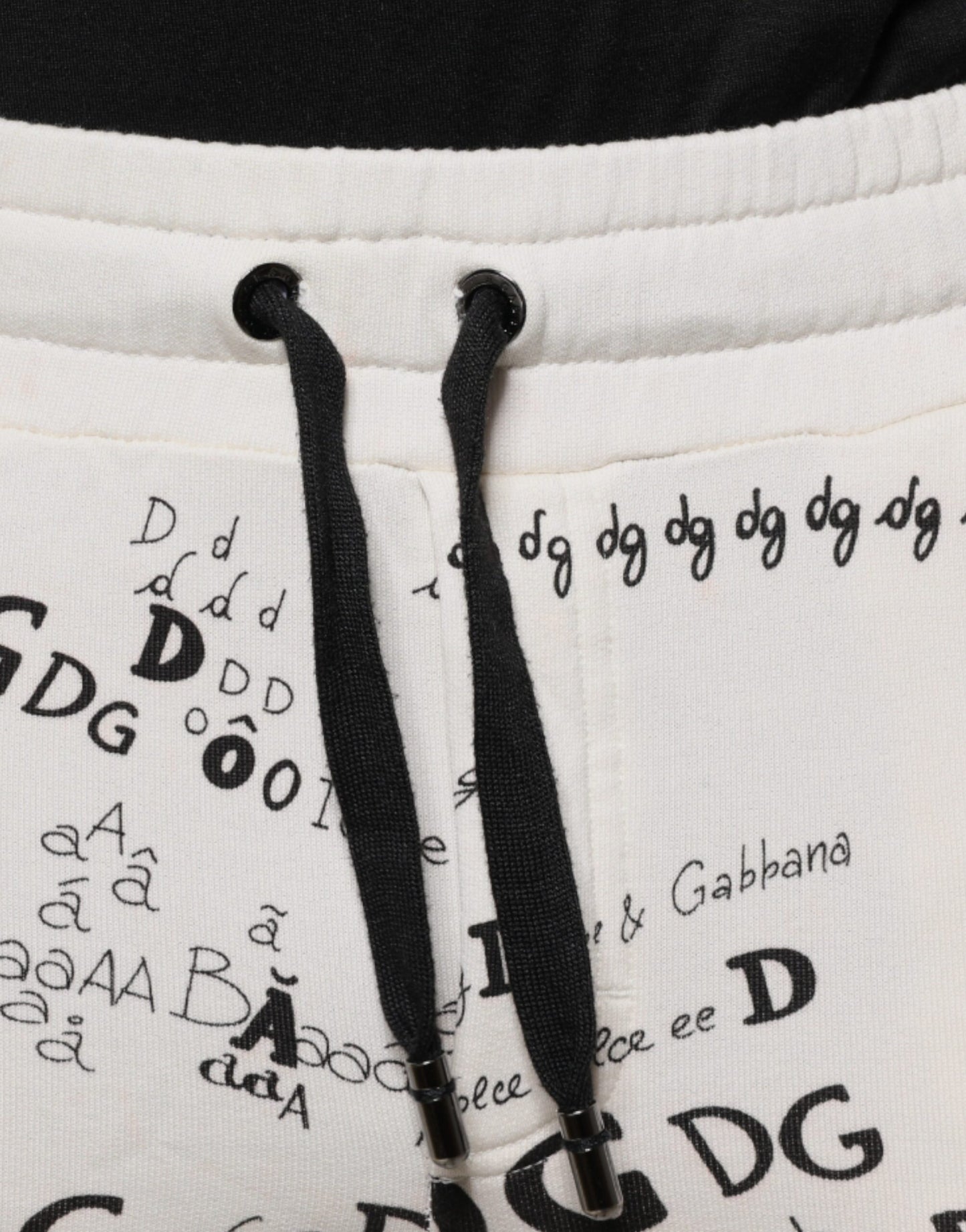 Dolce & Gabbana White Printed Cotton Jogger Sweatpants Pants by Dolce & Gabbana