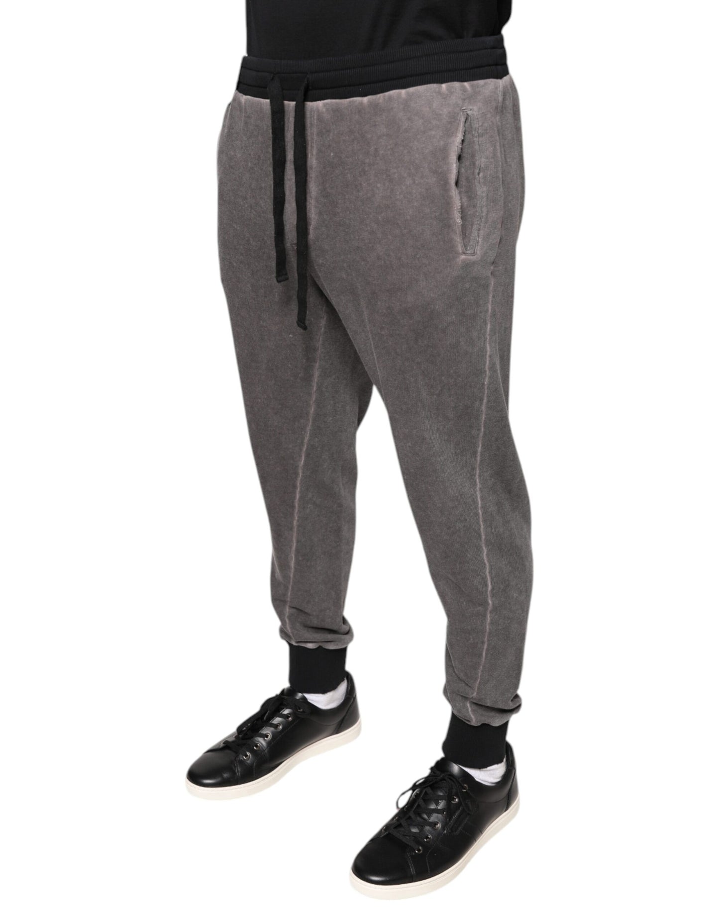 Dolce & Gabbana Gray Cotton Jogger Jogging Pants by Dolce & Gabbana