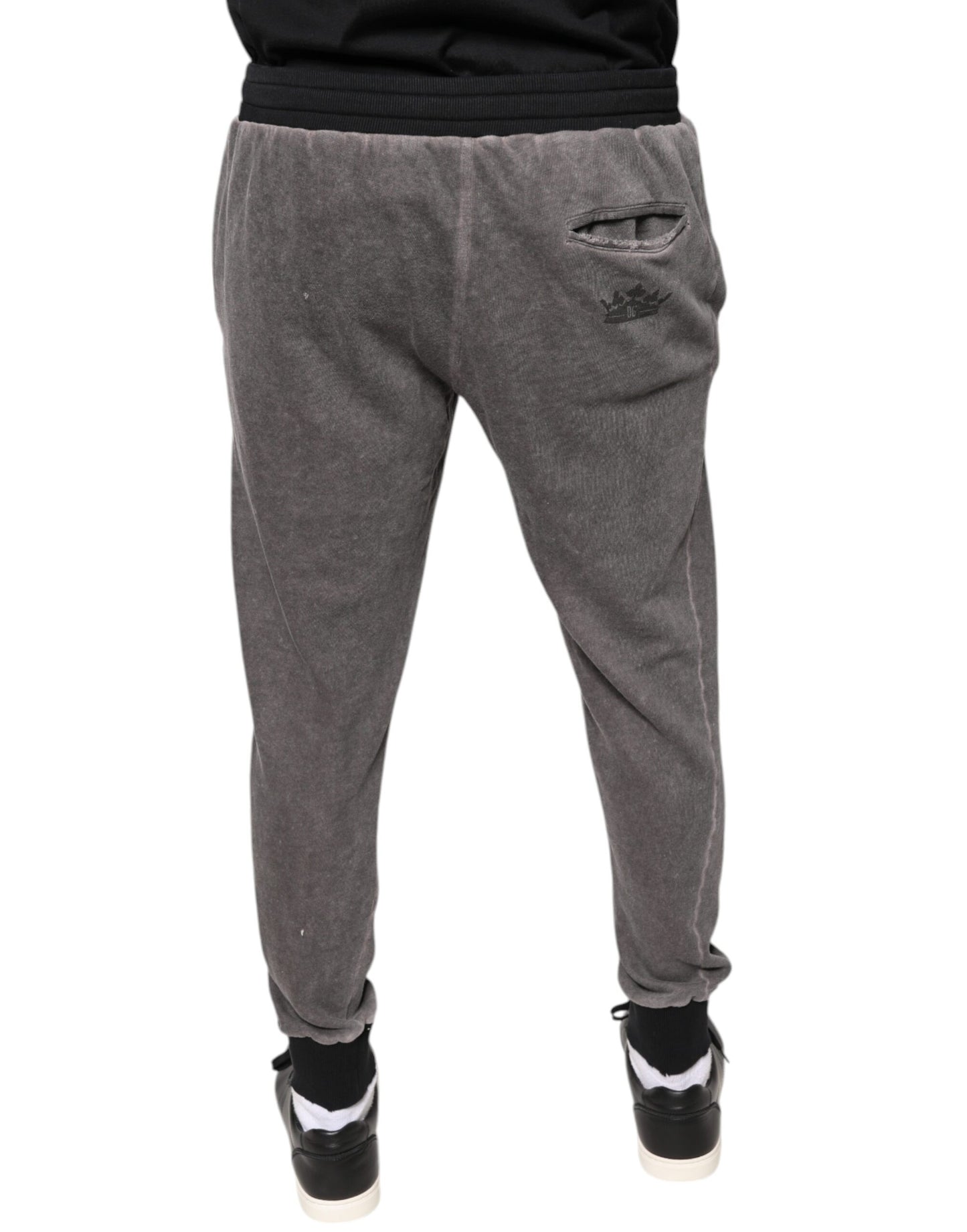 Dolce & Gabbana Gray Cotton Jogger Jogging Pants by Dolce & Gabbana
