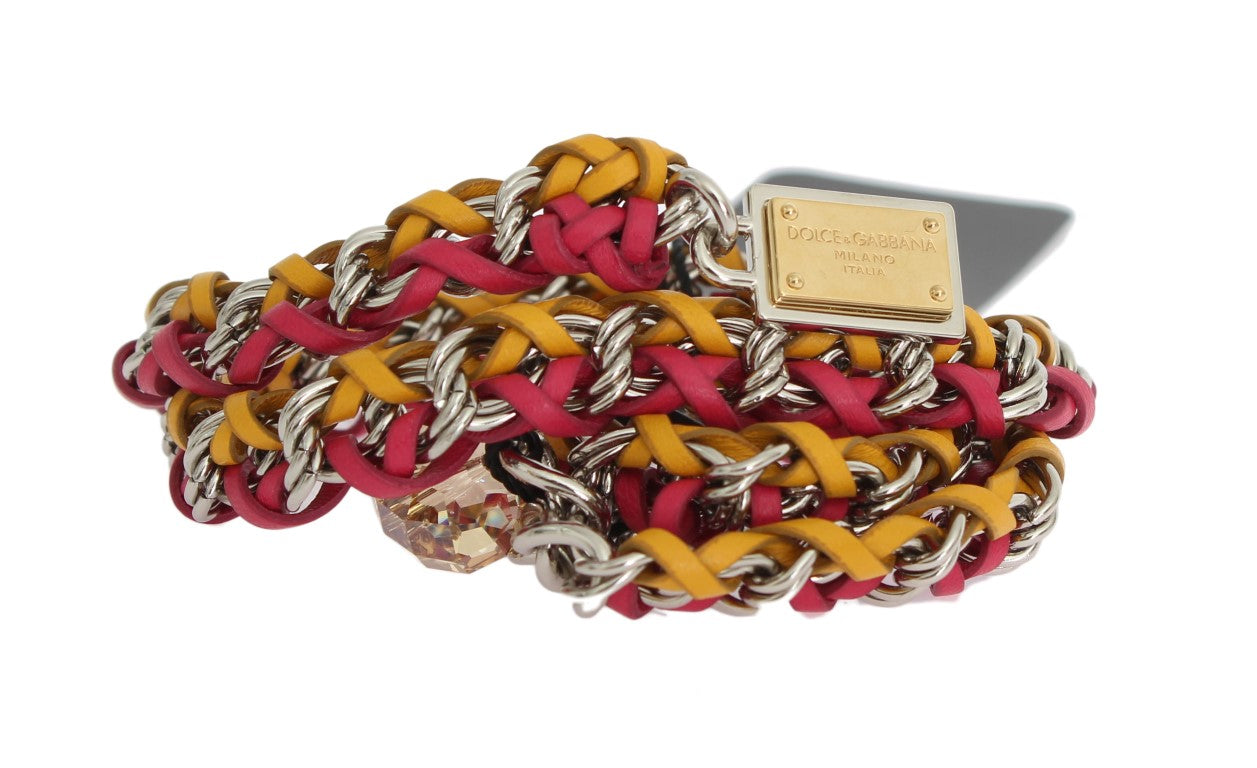 Ceinture élégante Dolce & Gabbana ornée de cristaux multicolores
