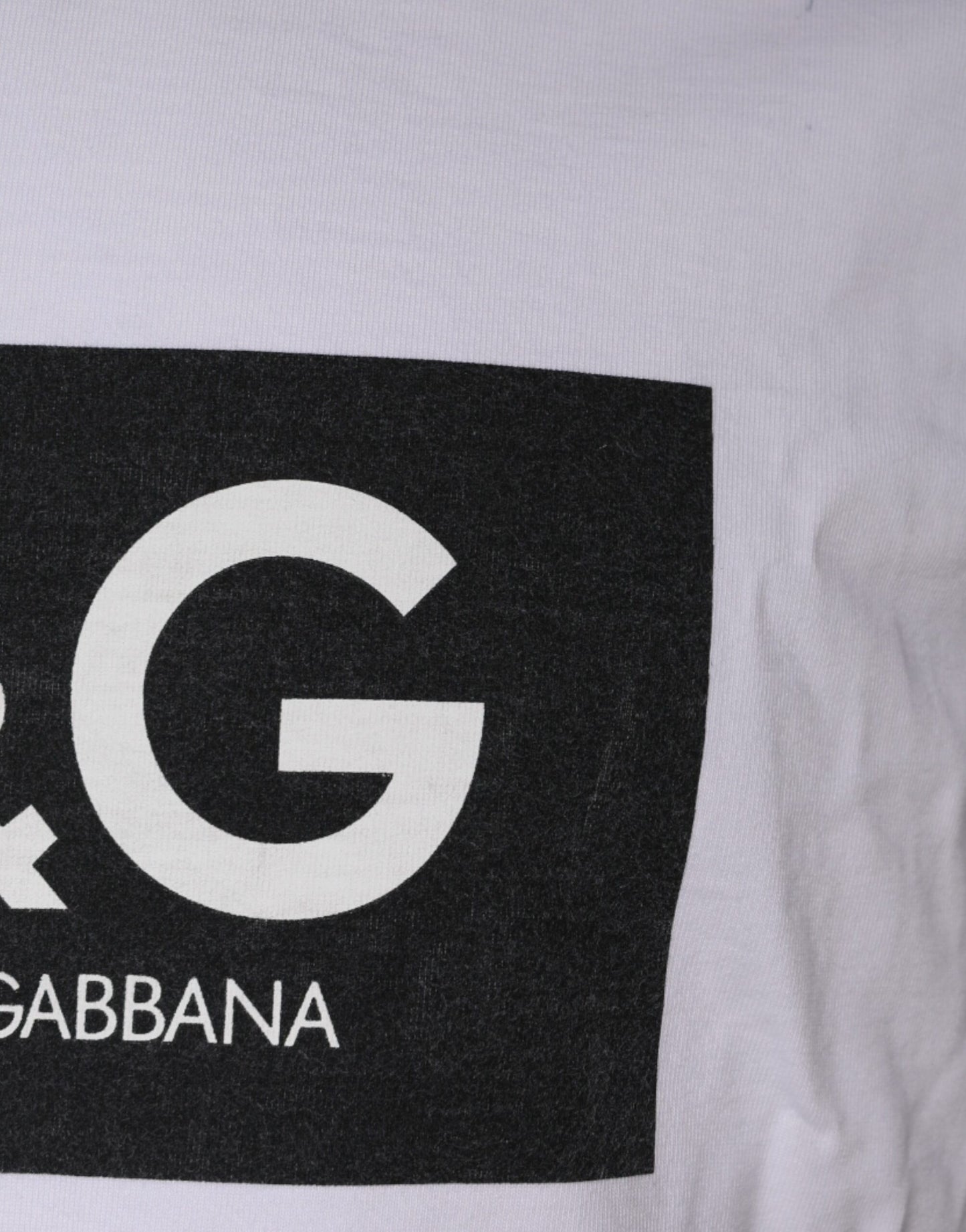 Dolce & Gabbana White Logo Print Cotton Crew Neck T-shirt by Dolce & Gabbana