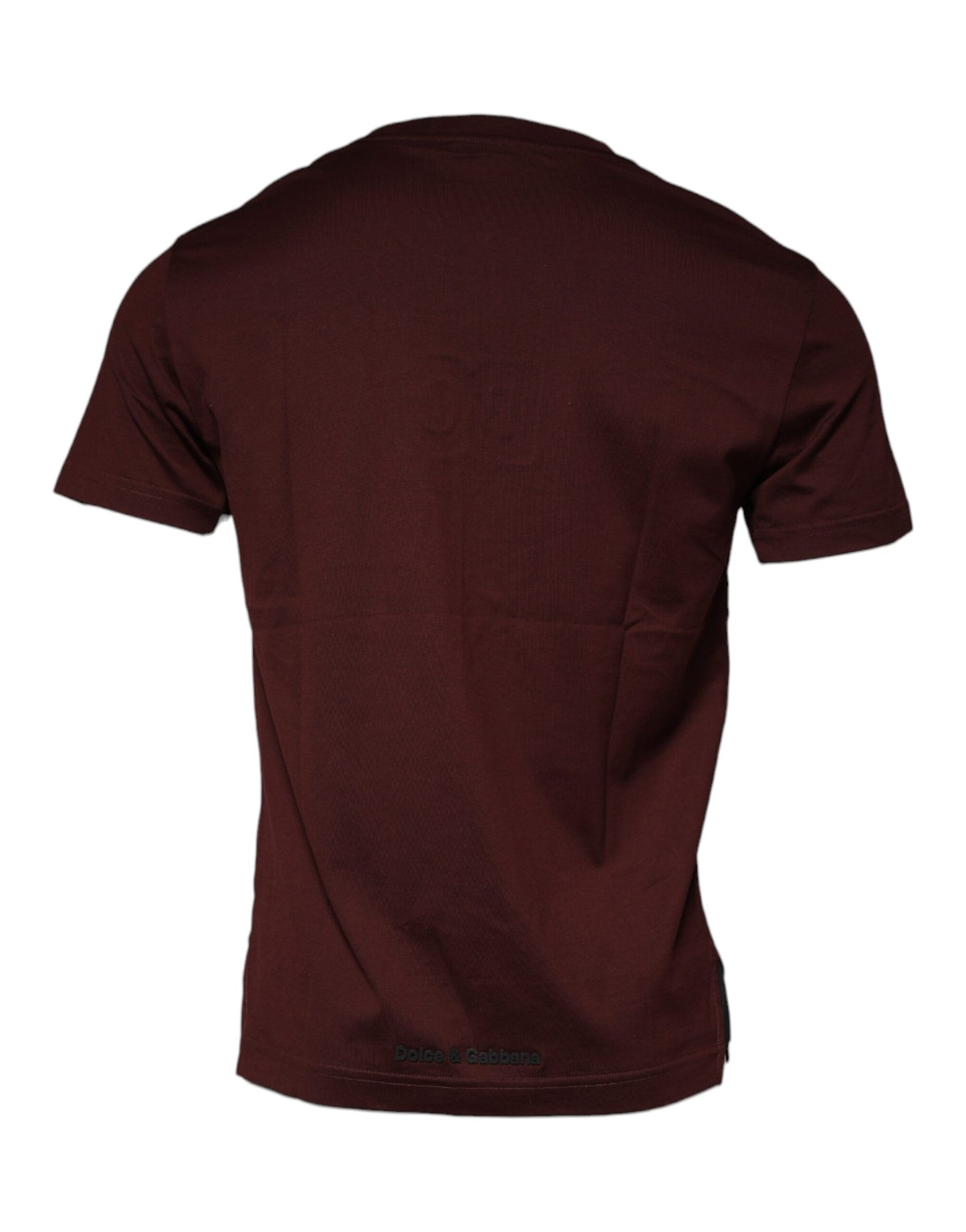 Dolce & Gabbana Maroon DG Logo Cotton Crew Neck T-shirt by Dolce & Gabbana