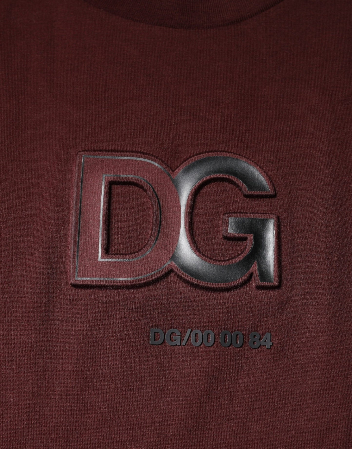 Dolce & Gabbana Maroon DG Logo Cotton Crew Neck T-shirt by Dolce & Gabbana