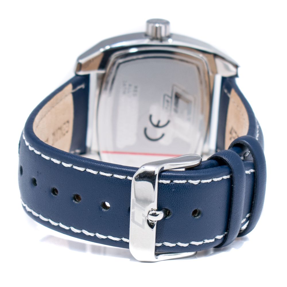 Montre Chronotech en cuir bleu
