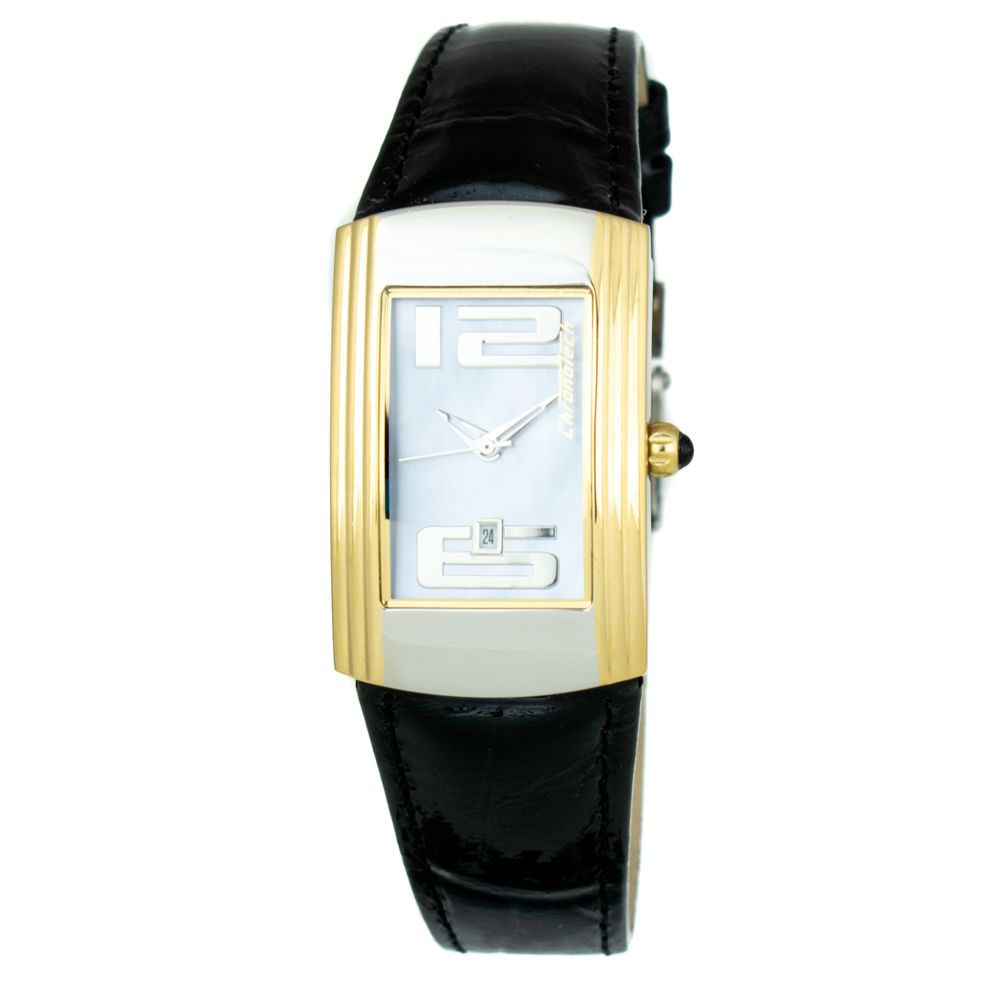 Montre Chronotech en cuir noir