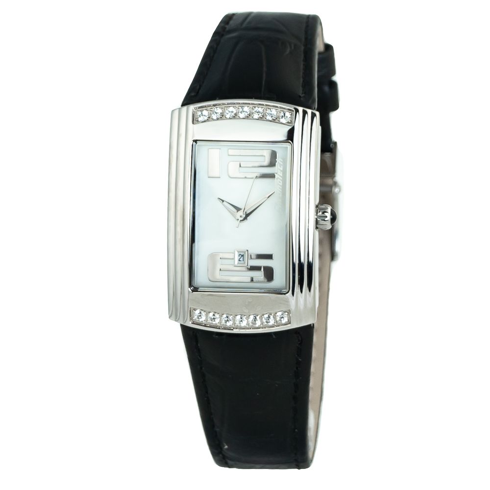 Montre Chronotech en cuir noir