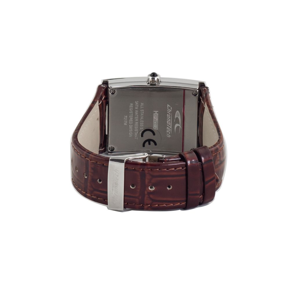 Montre Chronotech en cuir marron