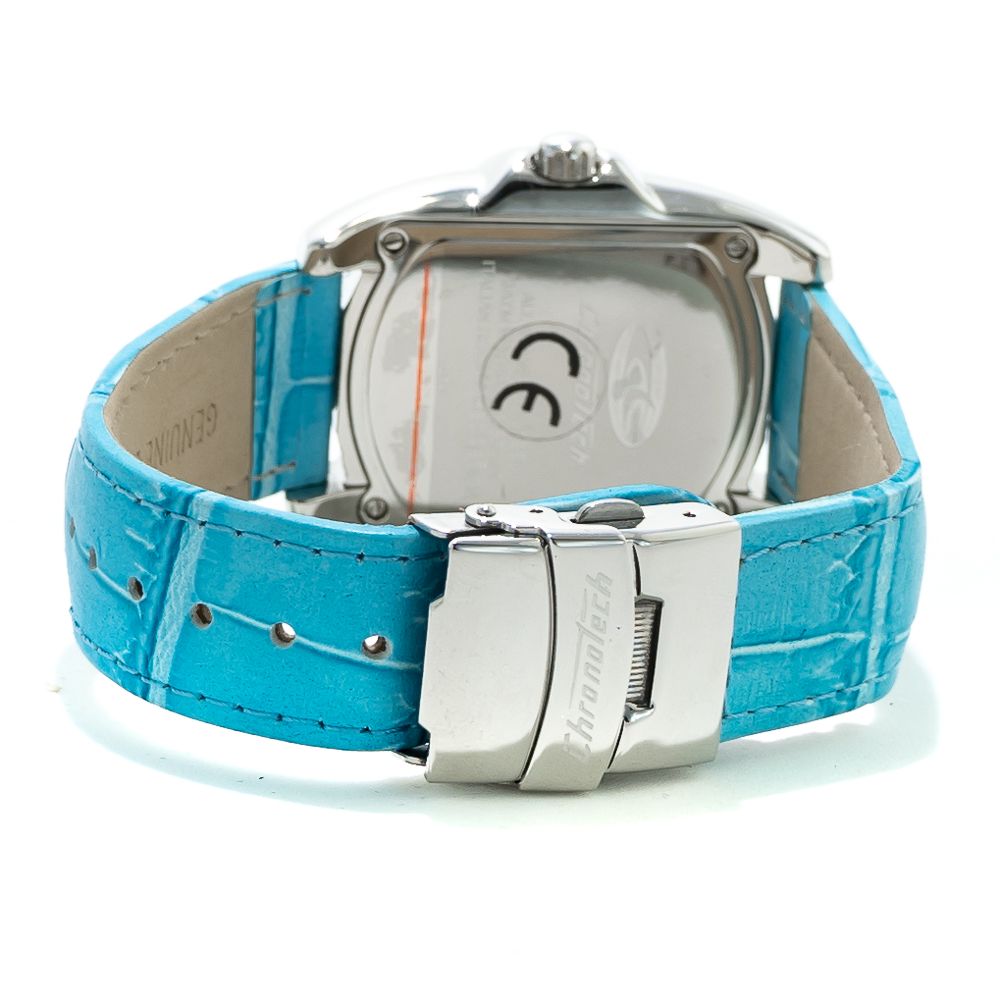 Montre Chronotech en cuir bleu