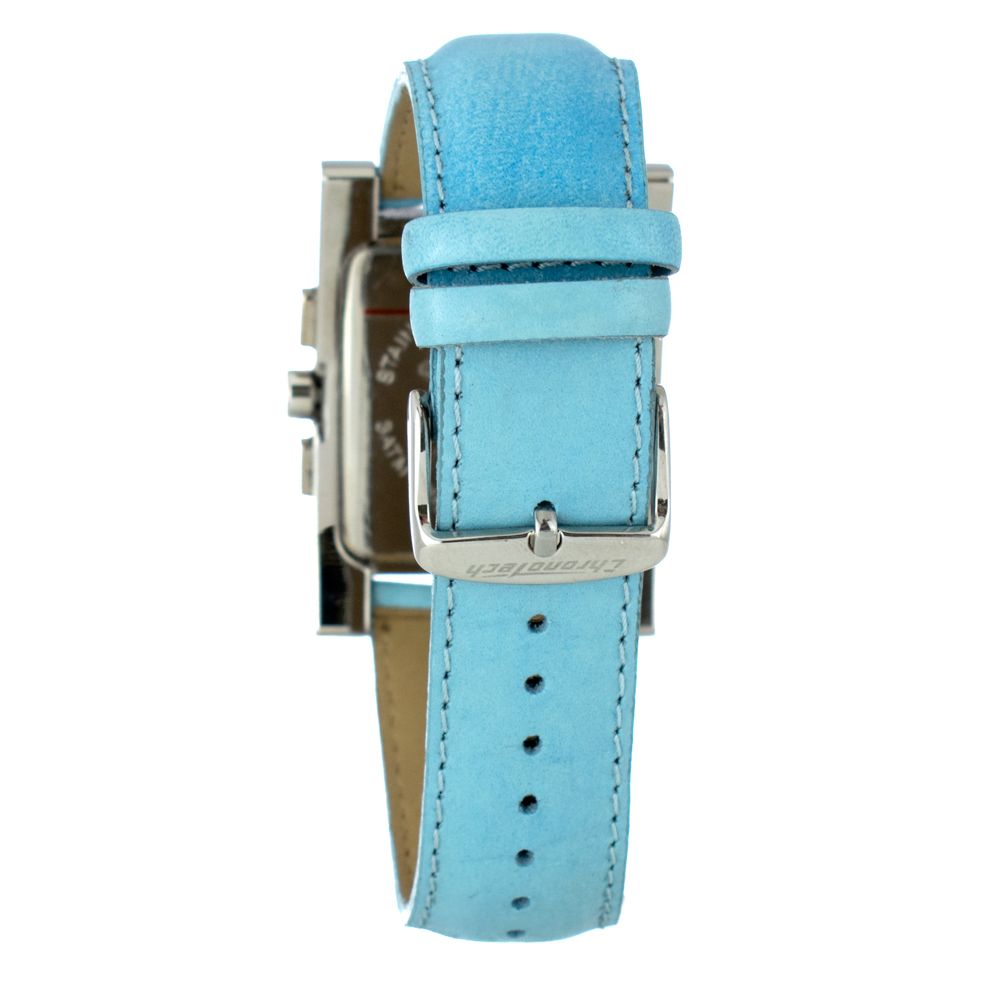 Montre Chronotech en cuir bleu