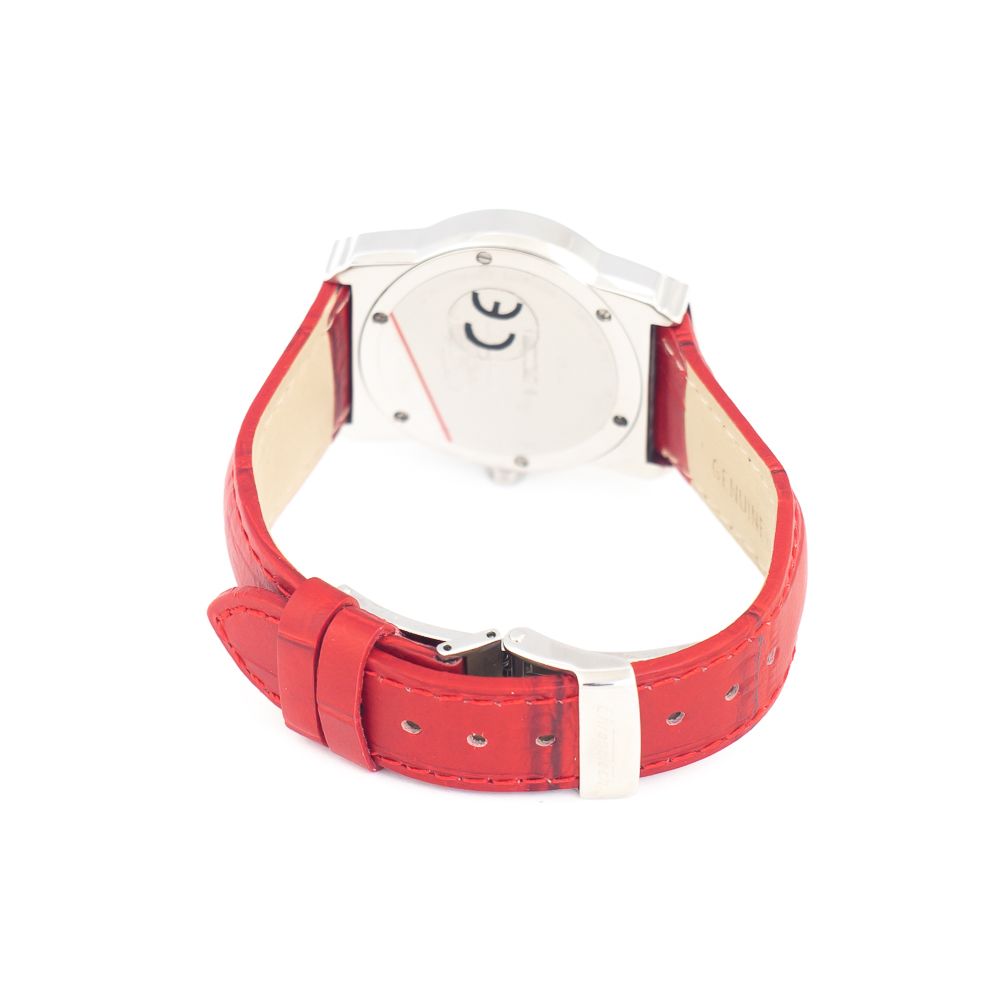 Montre Chronotech en cuir rouge