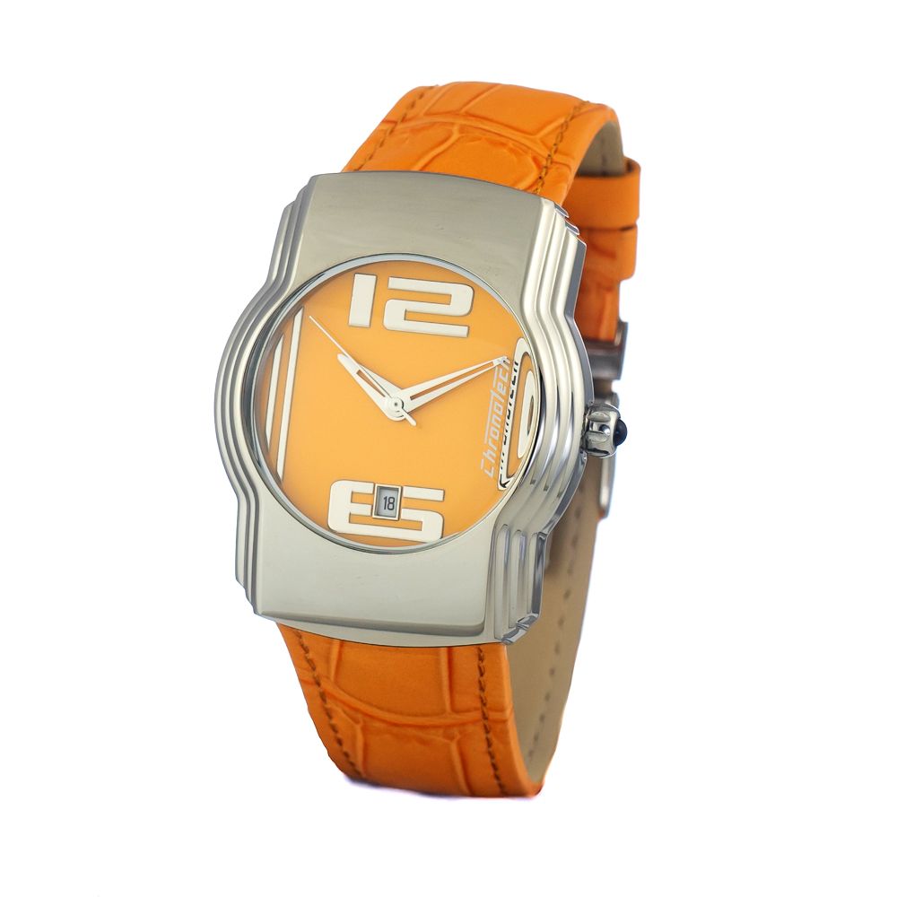 Montre Chronotech en cuir orange