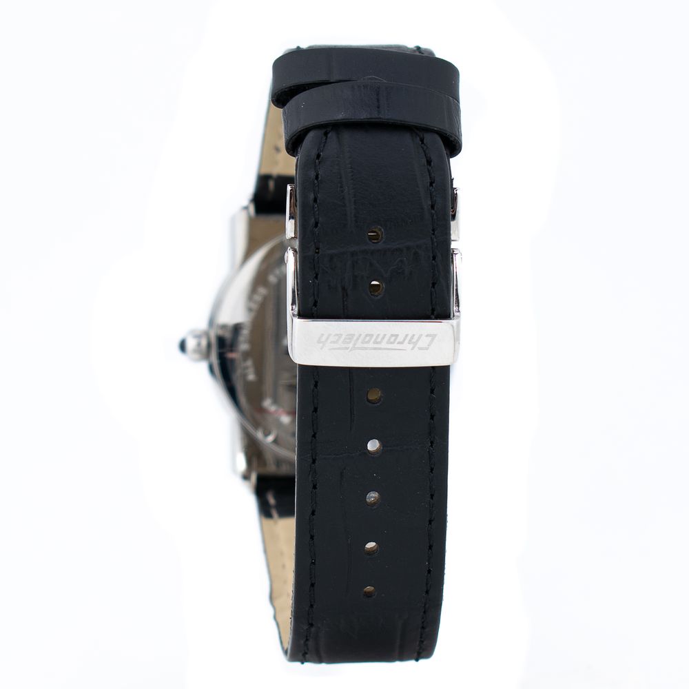 Montre Chronotech en cuir noir
