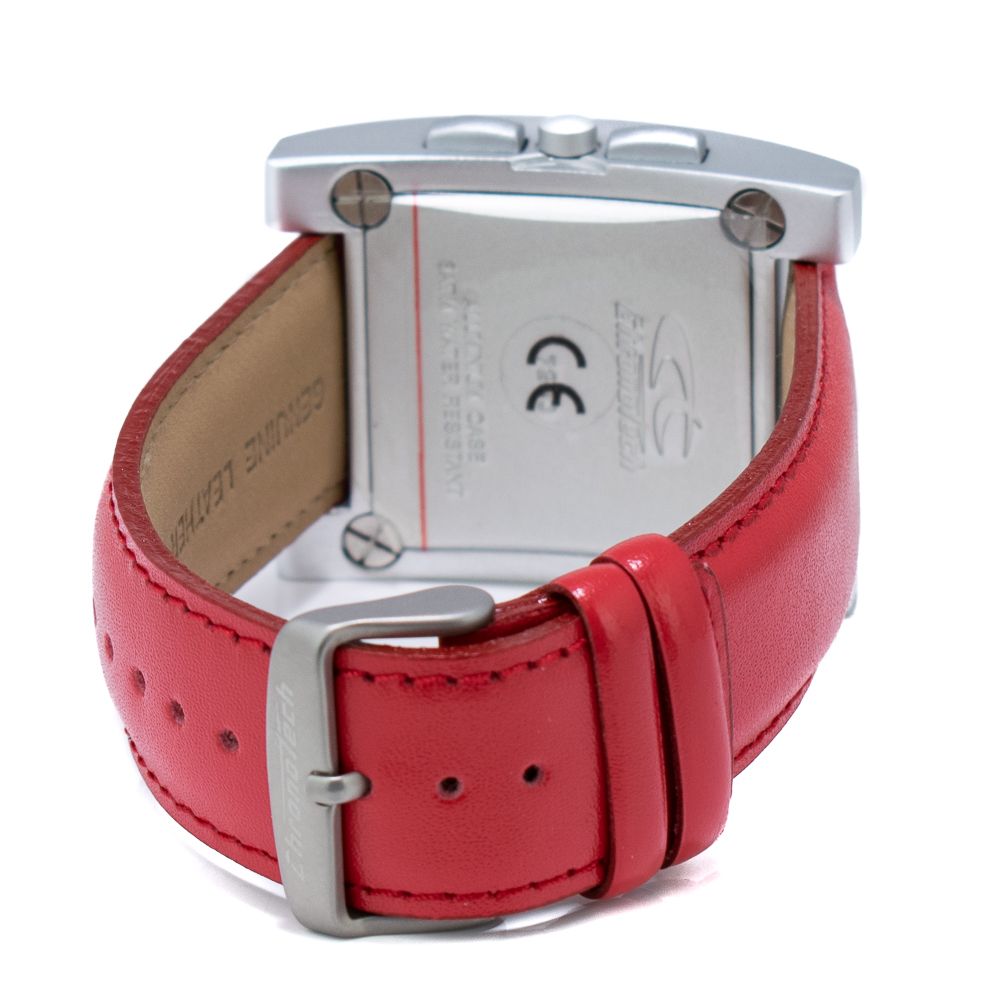 Montre Chronotech en cuir rouge