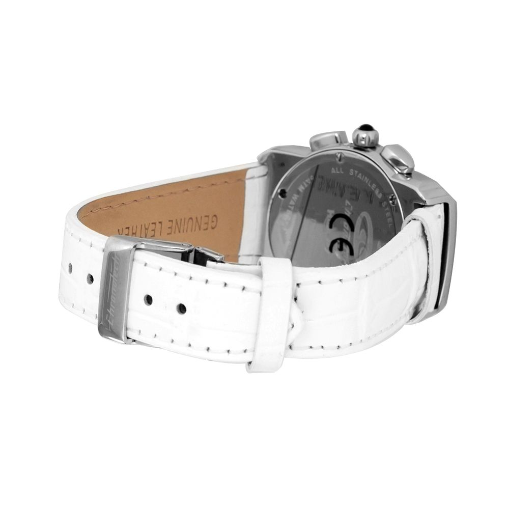 Montre Chronotech en cuir blanc