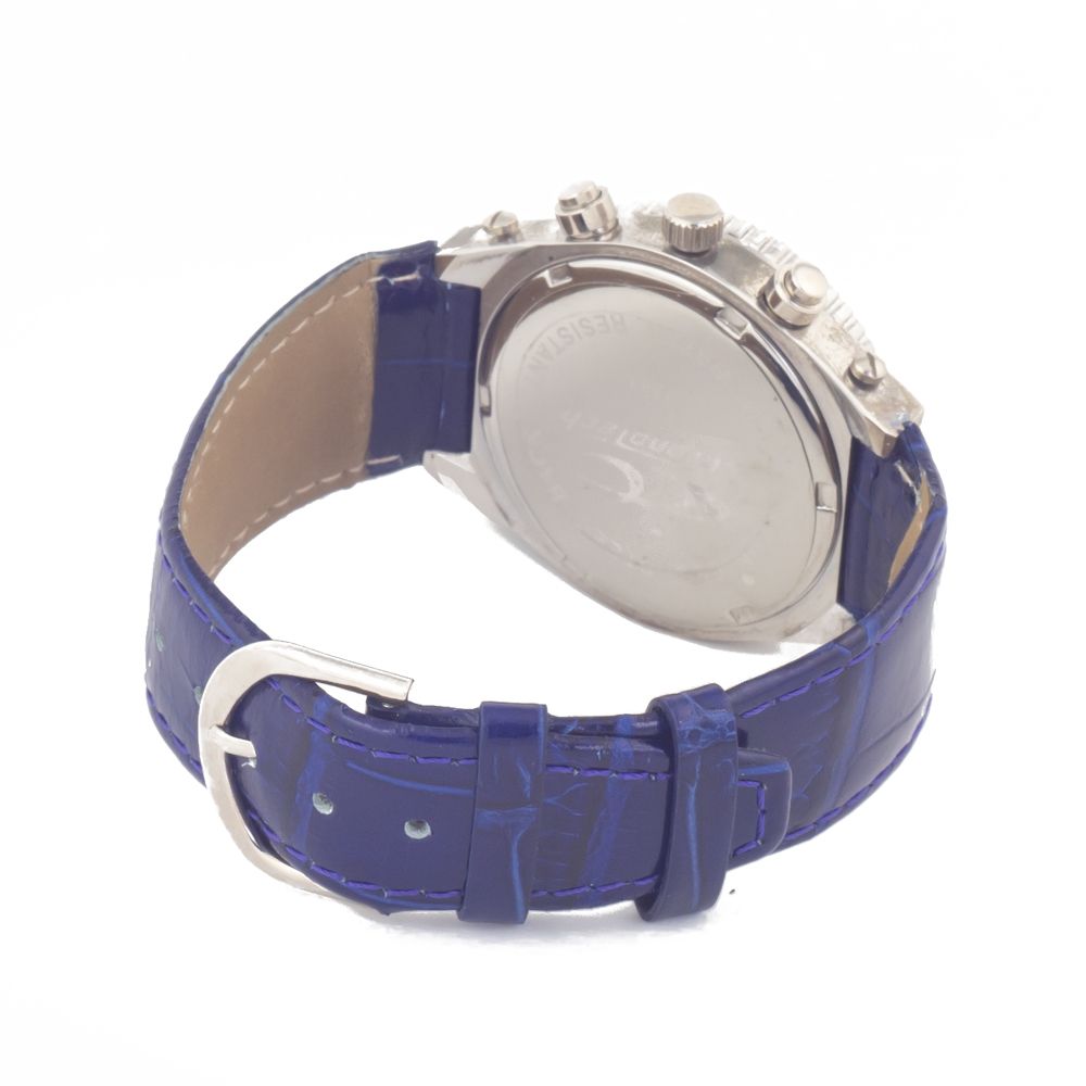 Montre Chronotech en cuir bleu