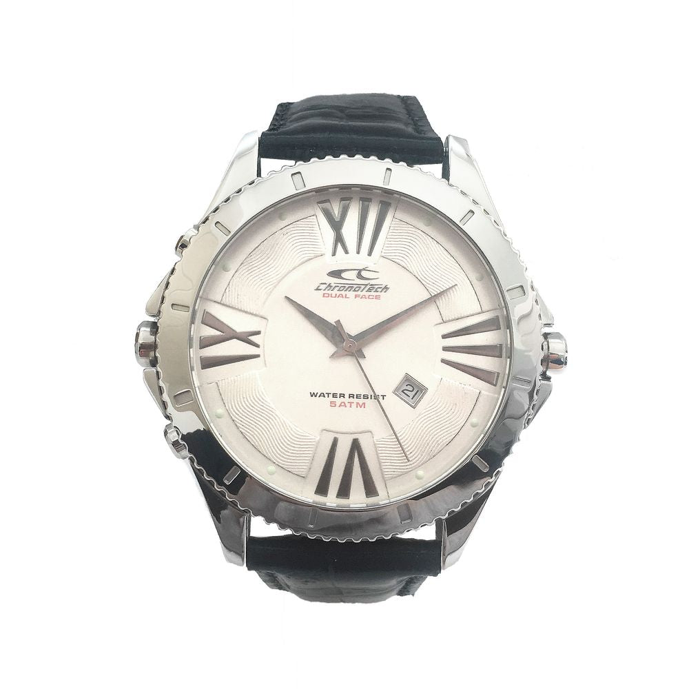 Montre Chronotech en cuir noir