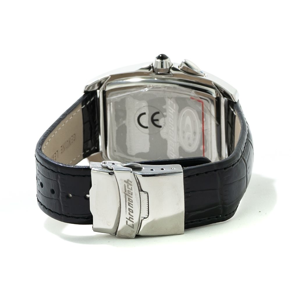 Montre Chronotech en cuir noir